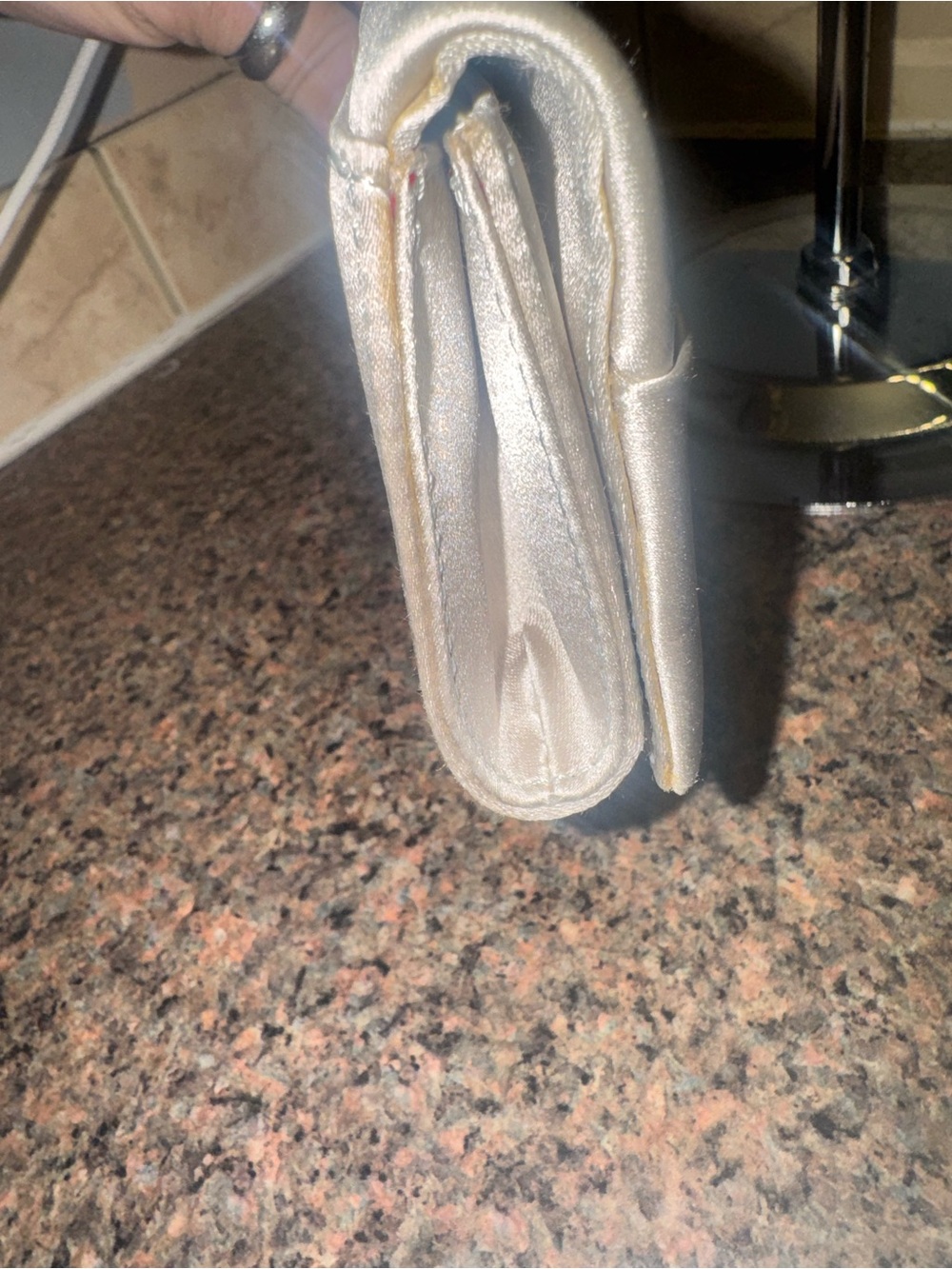 Christian Louboutin 💎Silver Satin Swirl Clutch - Picture 8 of 9